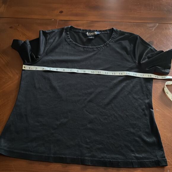 Brooks Brothers Double Mercerized Cotton Black Knit Top Woman Size Medium - Picture 7 of 8